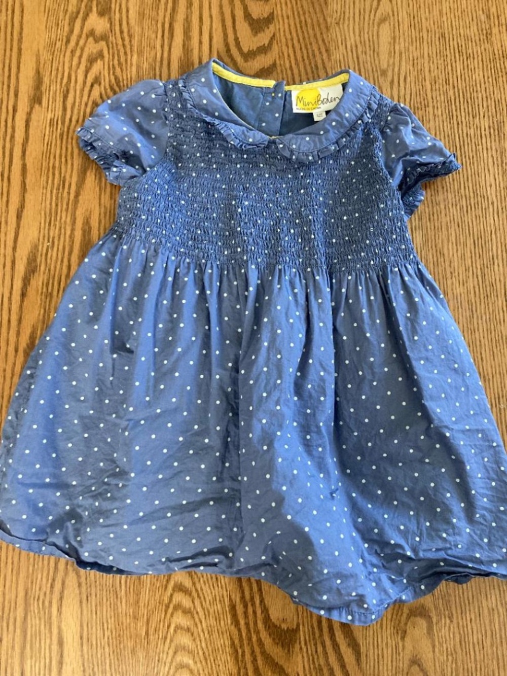 Boden Kids Polka Dot Dress with Peter Pan Collar size 2/3